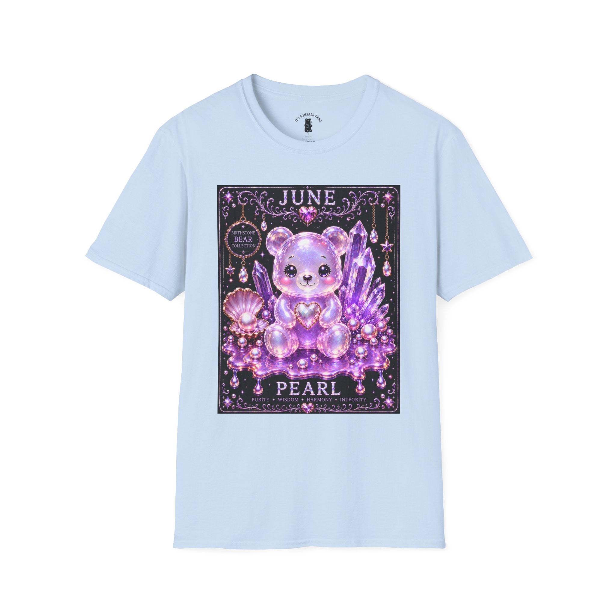 June Birthstone Pearl Crystal Oozy Bears Special Addition- Graphic Shirt