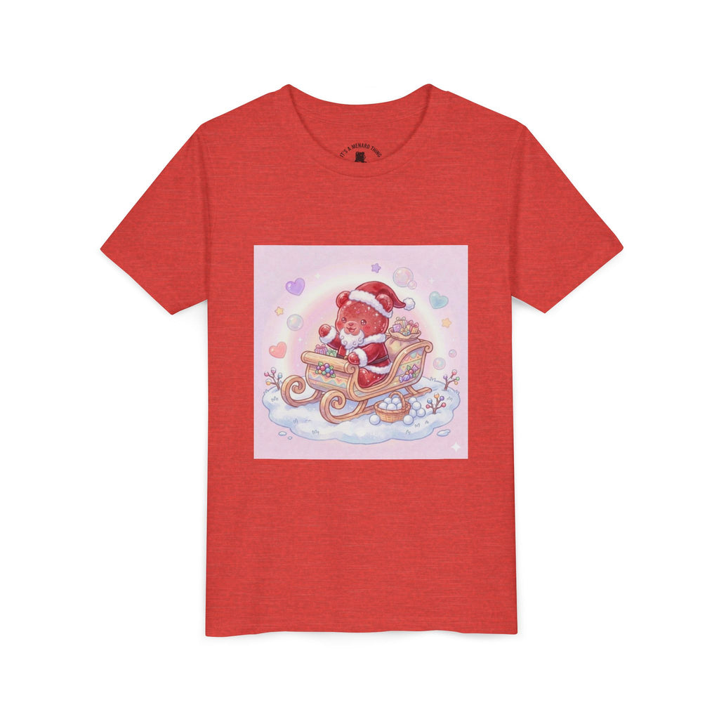 Cute Gooey Gummy Red Santa in Sleigh Holiday Shirt