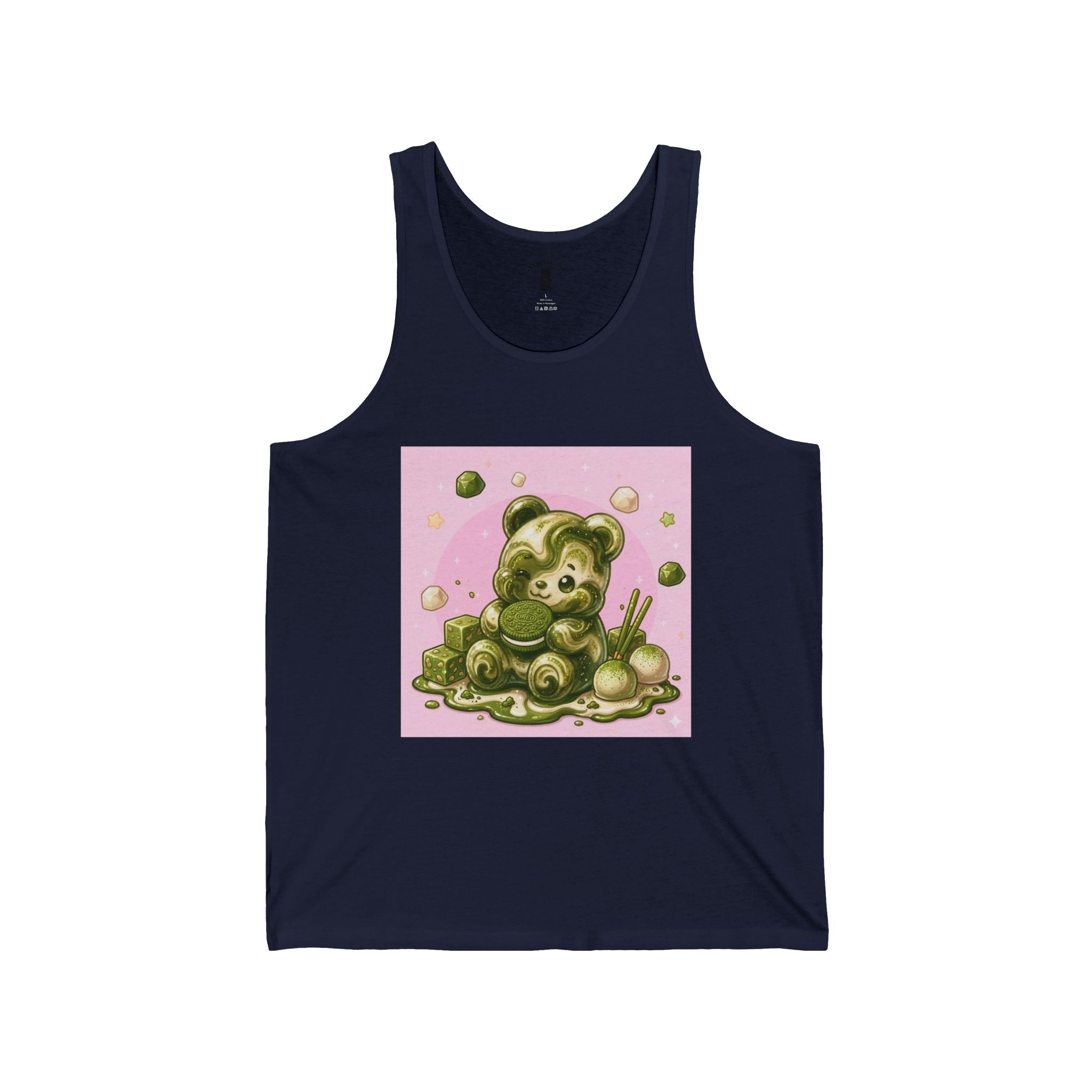 Matcha Cream & Mochi Gooey Gummy Bear— Cute Graphic Tank Top