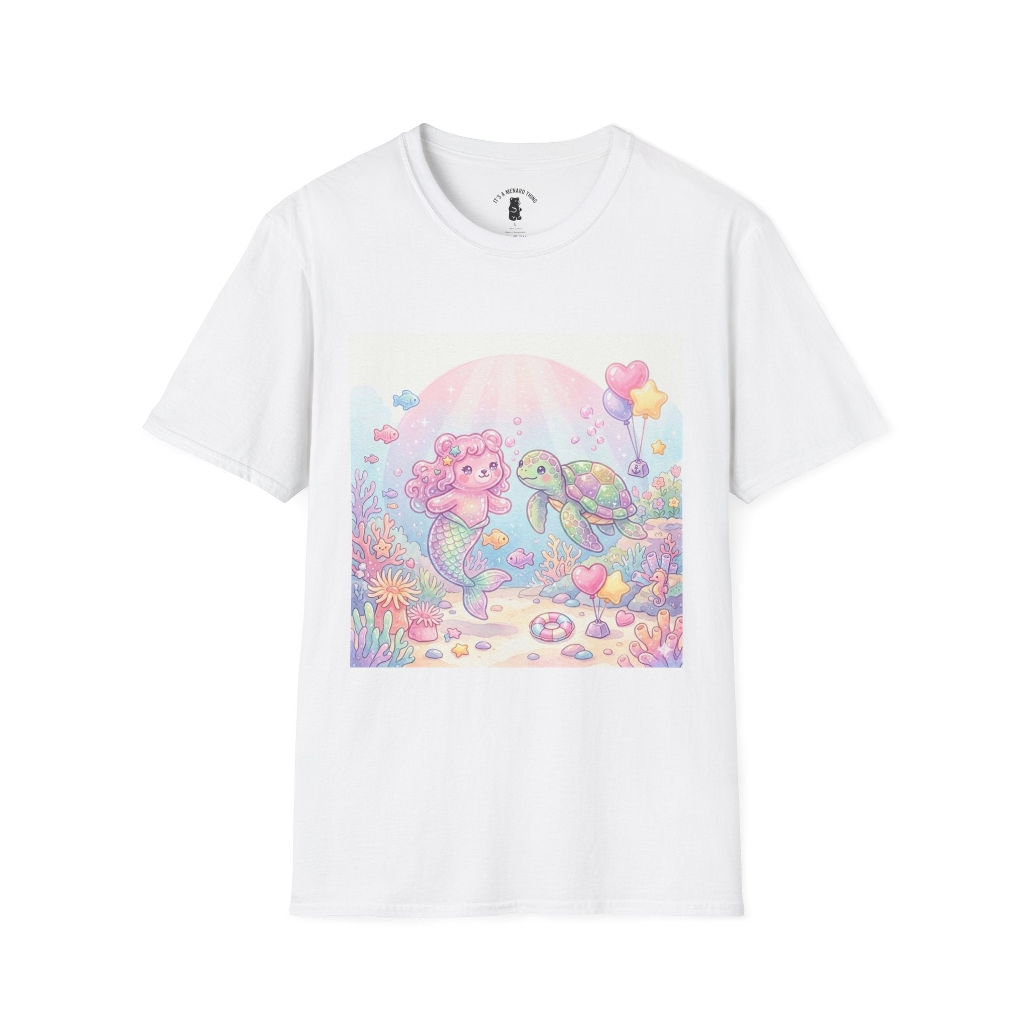 Pink Gummy Mermaid & Turtle friend, Gooey Gummy Freinds- Kawaii Graphic T-Shirt