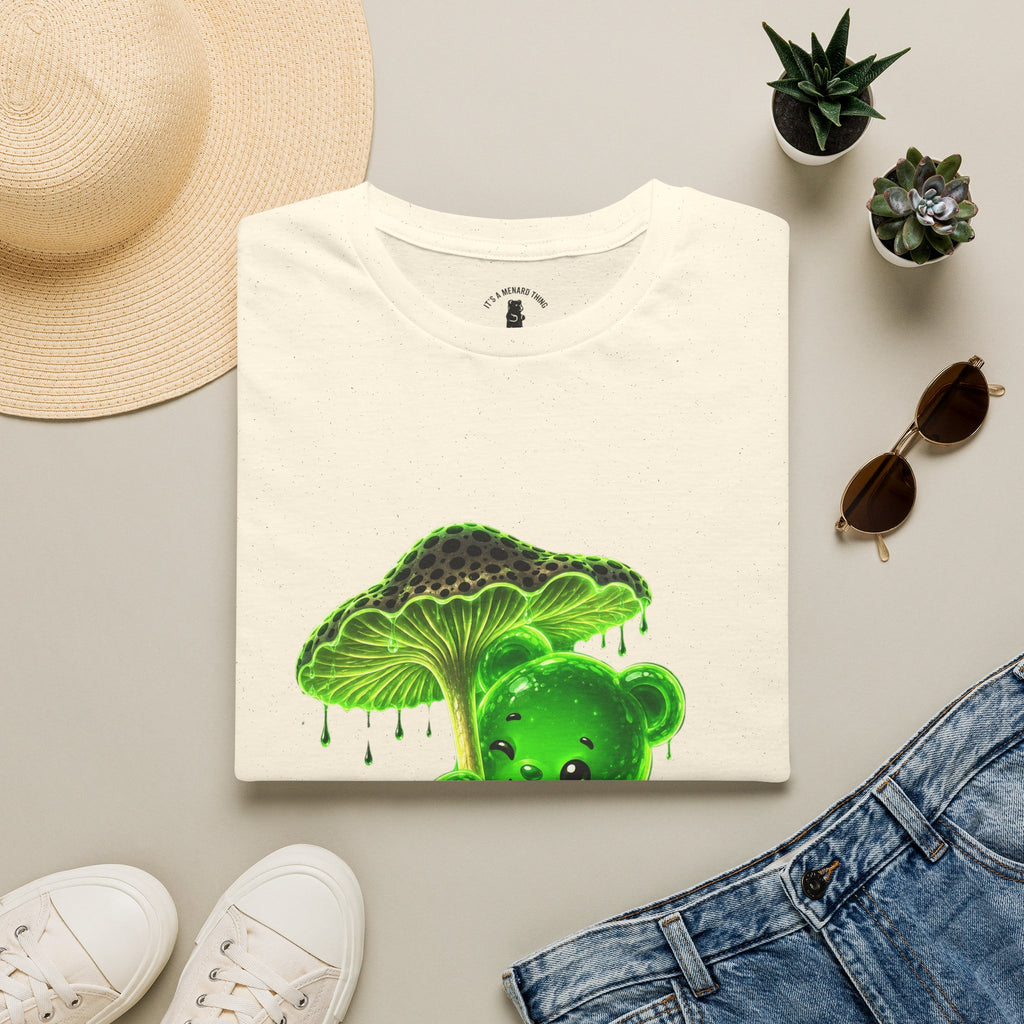 Glowing Green Neon Mushroom Special Addition, Oozy Bear Friend- Graphic Shirt