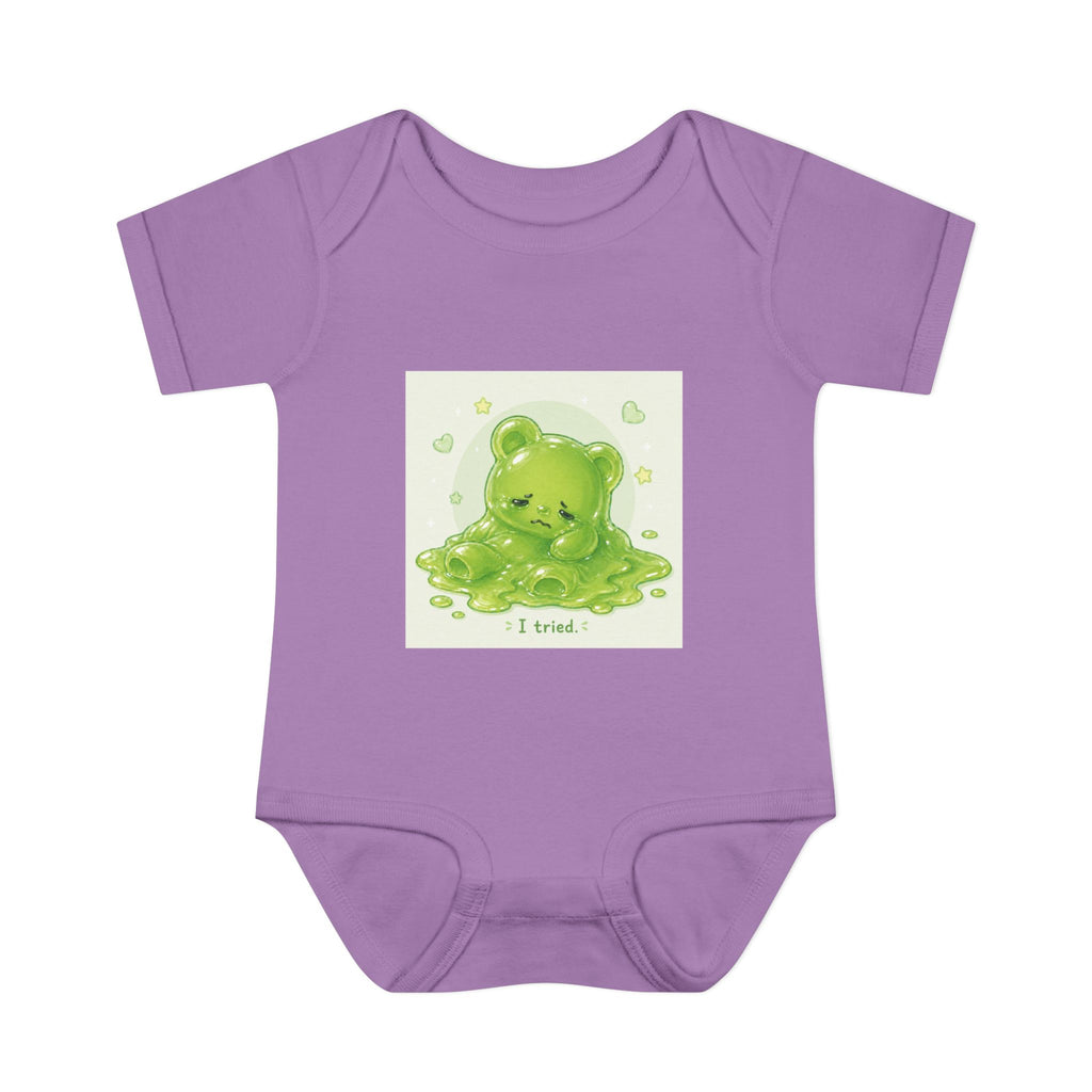Infant Bodysuit — Cute Gooey Green Melted Gummy Bear "I Tried" Baby Onesie