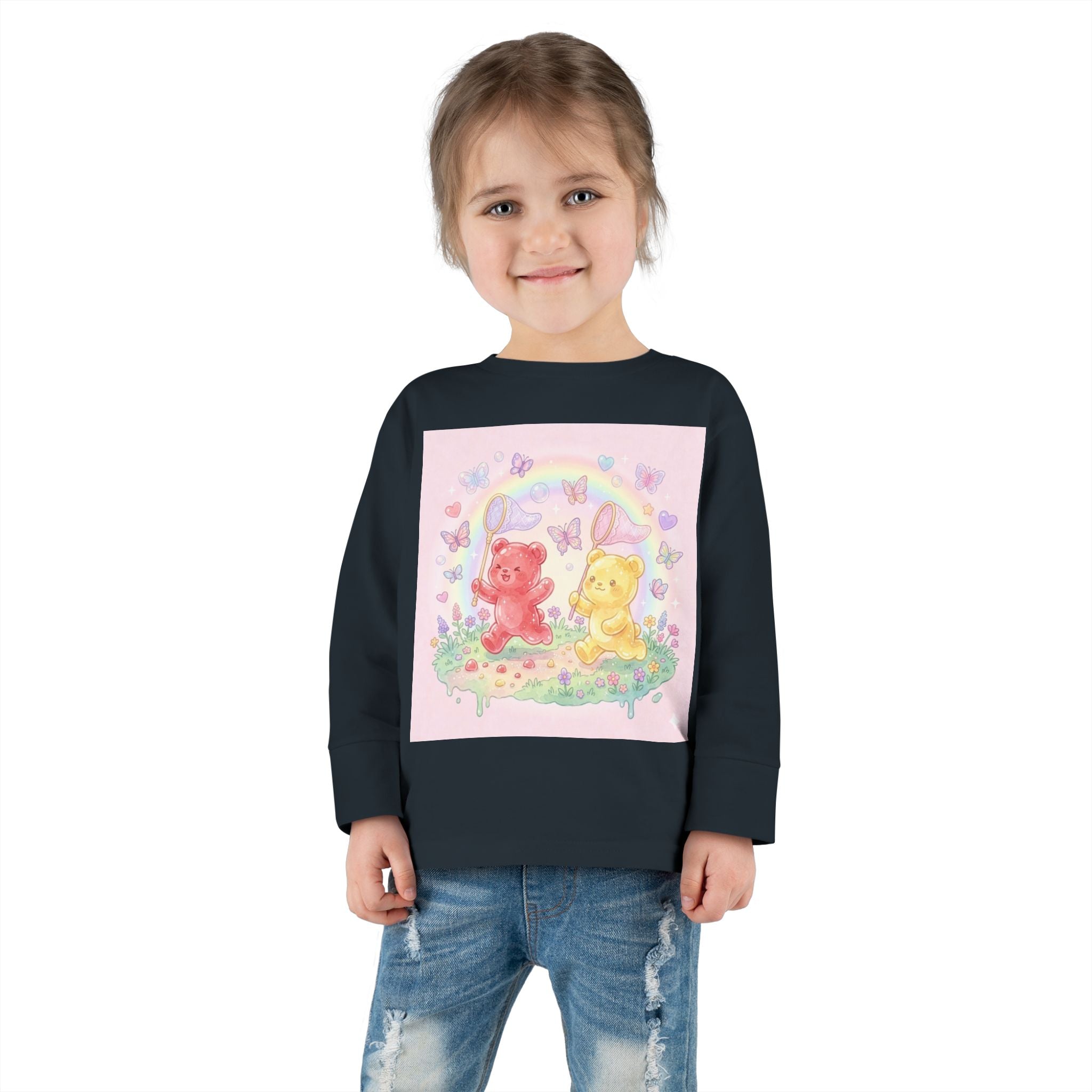 Catchin Butterflies, Oozy Bear Duo Friends- Graphic Long Sleeve Shirt