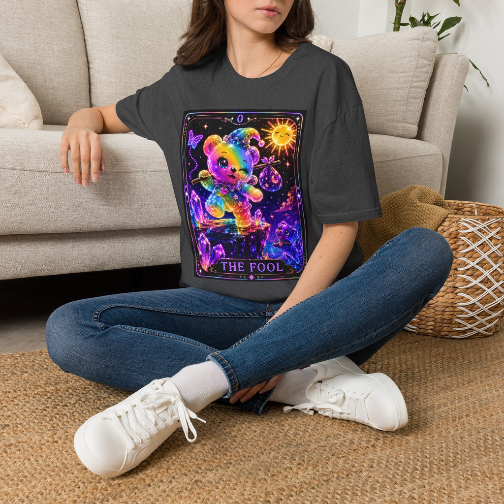 The Fool Tarot Colorful Rainbow Oozy Bear Friend- Cute Graphic Shirt