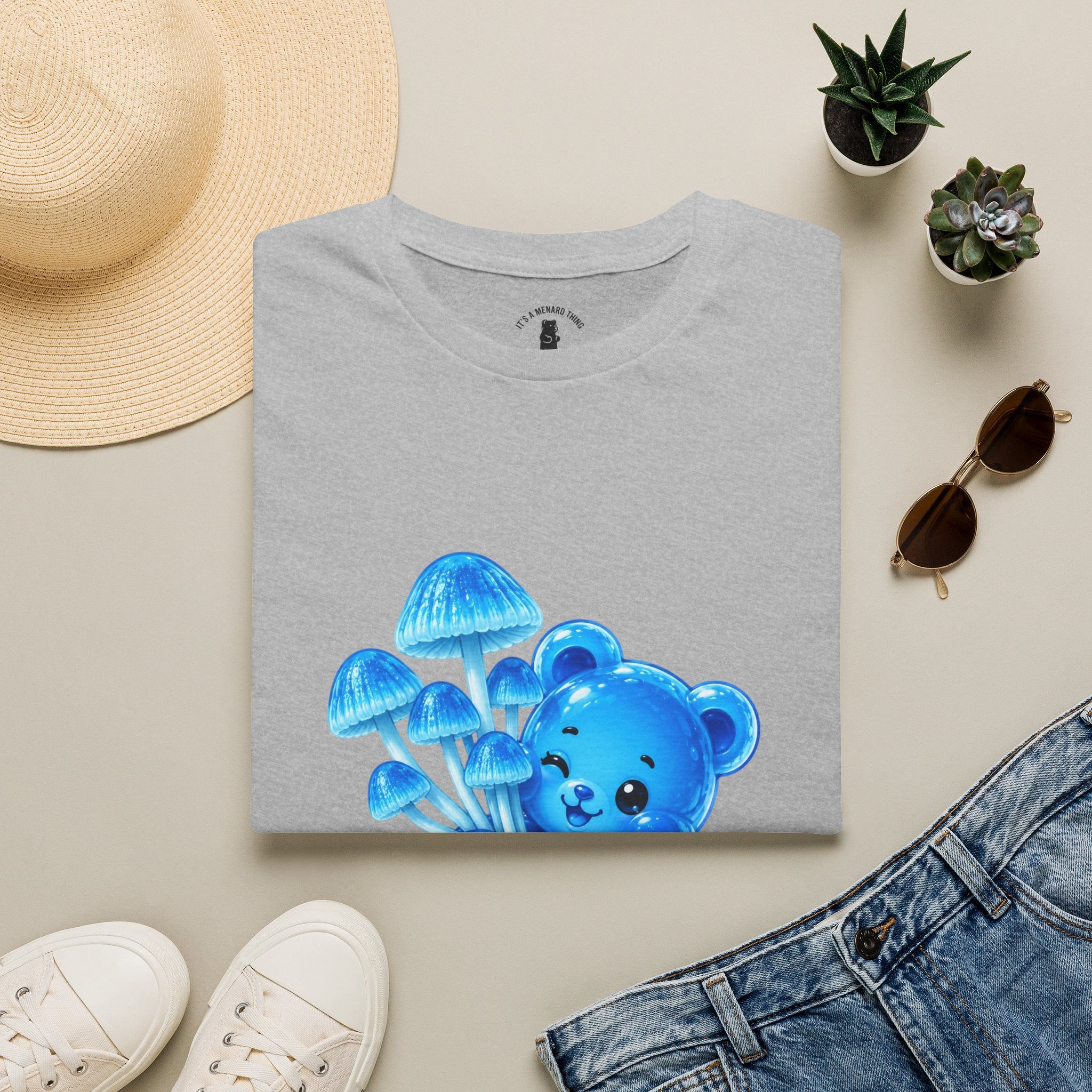 Small Cluster of Blue Mini pipe Mushrooms, Oozy Bear Special- Graphic Shirt