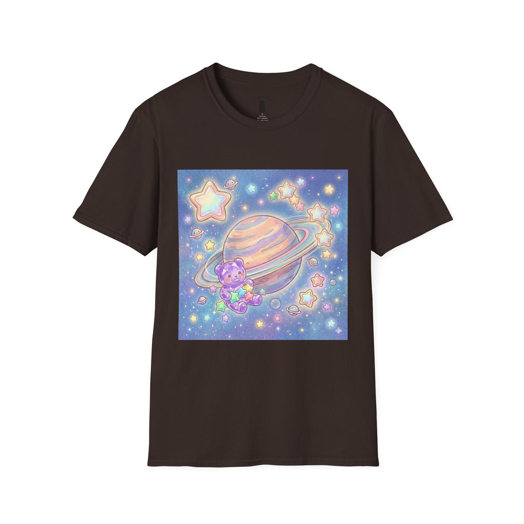 Look Upon Saturn, Purple Crystal Gooey Gummy Bear — Kawaii Graphic T-Shirt