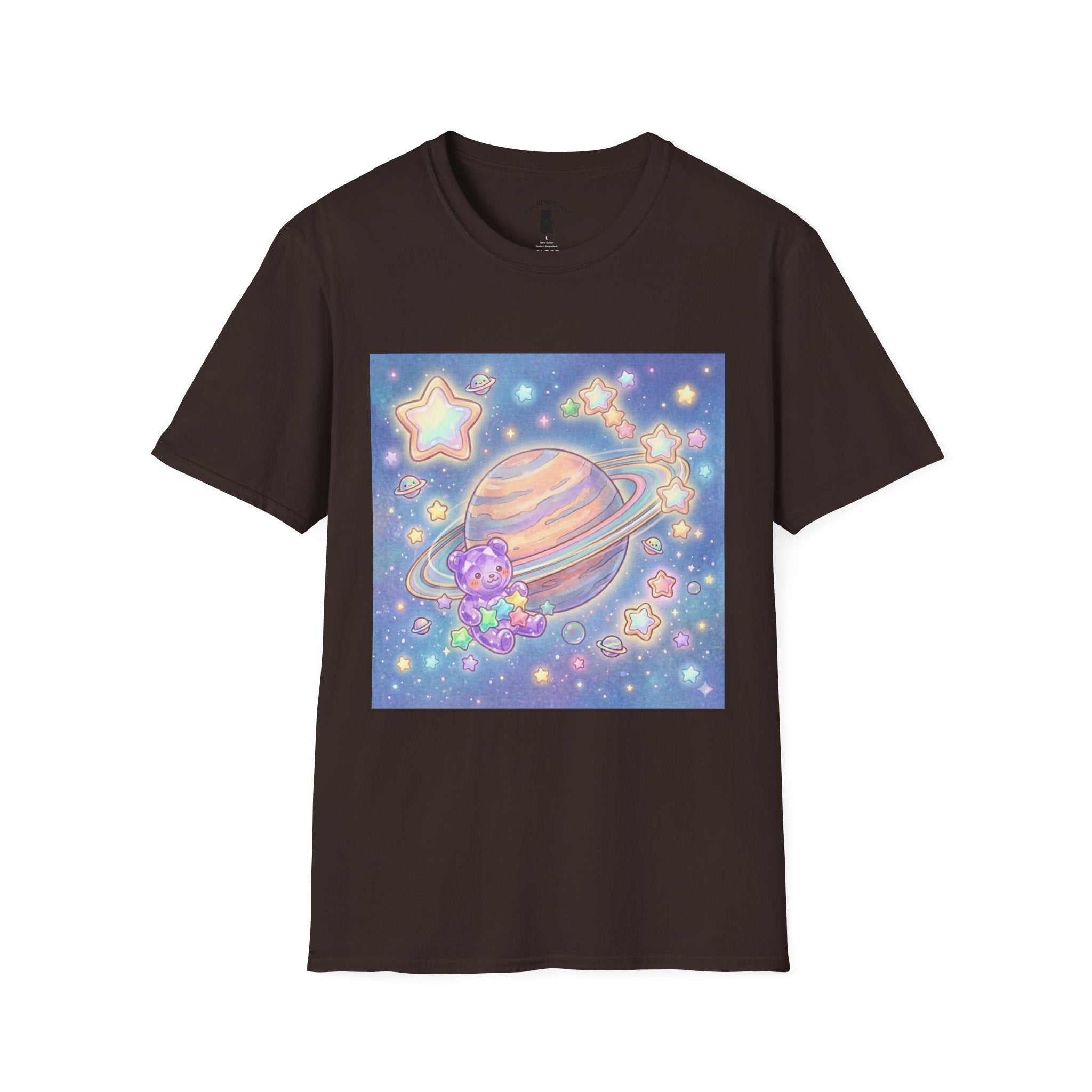 Look Upon Saturn, Purple Crystal Gooey Gummy Bear — Kawaii Graphic T-Shirt