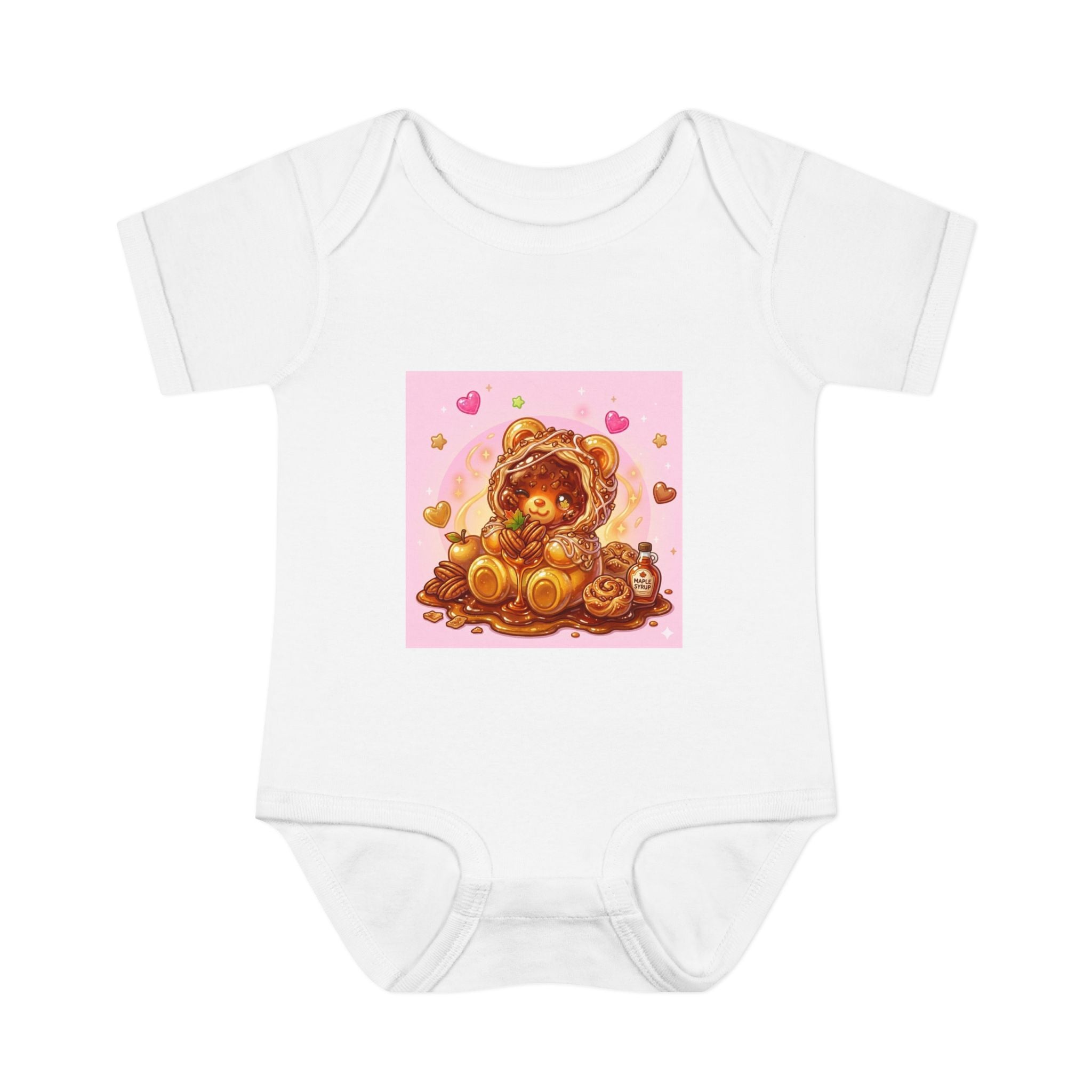 Maple Pecan Danish Gooey Gummy Bear in Puff PJs Baby Onesie