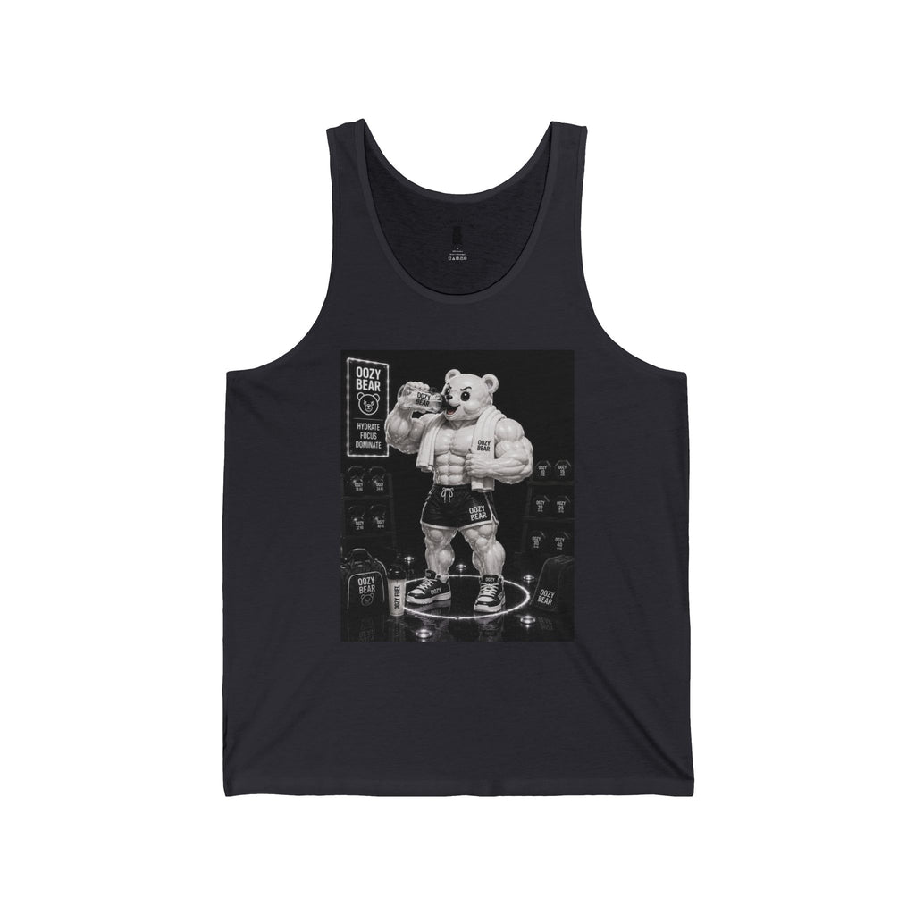 Rehydration Time, White Oozy Buff Bear Gummy Gym Addition- Adult Graphic Tank Top