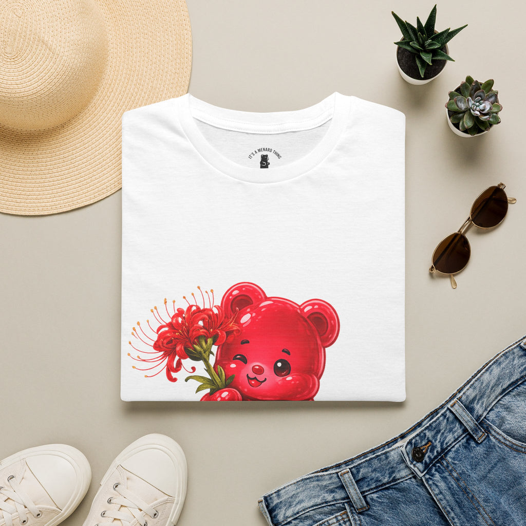 Blooming Spider Lily Special, Red Oozy Bear Gummy Friend- Graphic Shirt