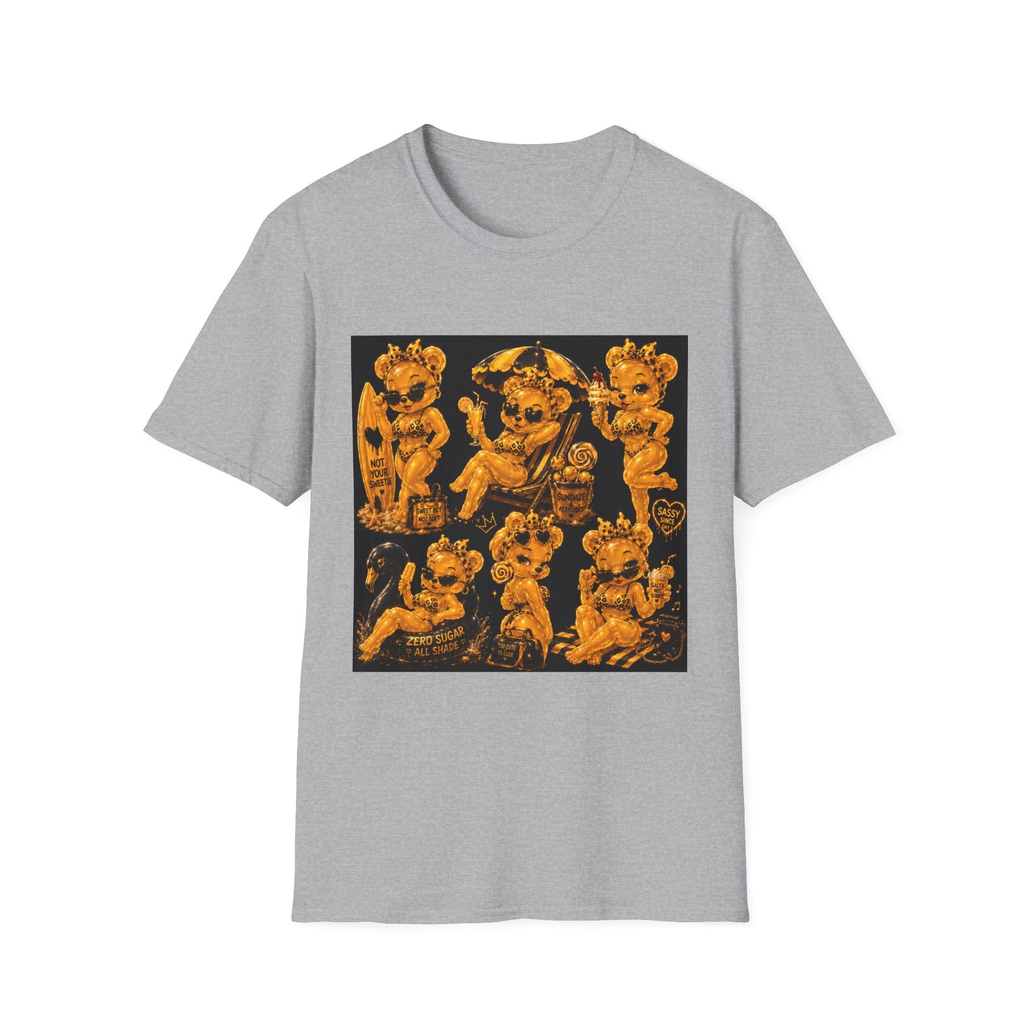 Vintage Style Oozy Bear Beach Babe Pin Up- Adult Graphic Shirt (18+)