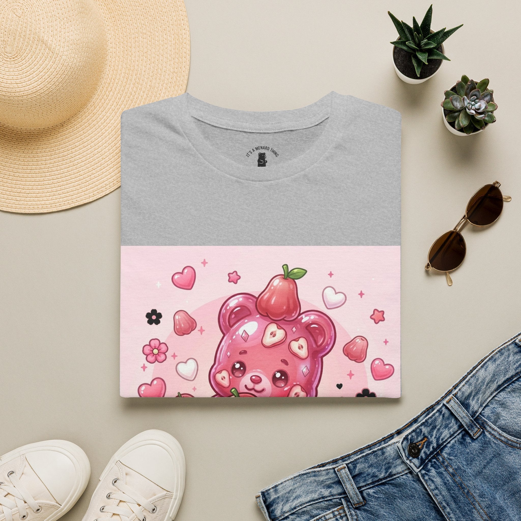 Beautiful Pink Rose Bell Apple, Exotic Oozy Gummy Bear — Cute Graphic Shirt