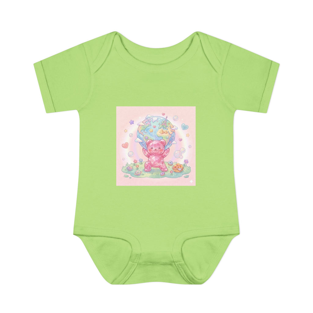 Infant Bodysuit — World Atlas Gummy bear Design