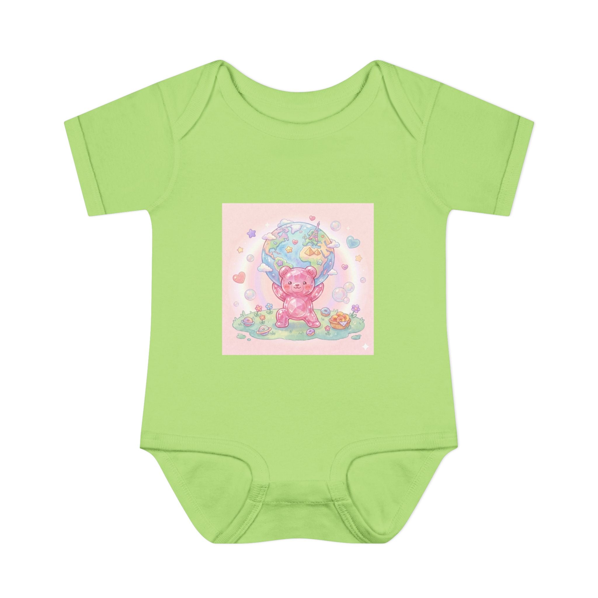 Infant Bodysuit — World Atlas Gummy bear Design