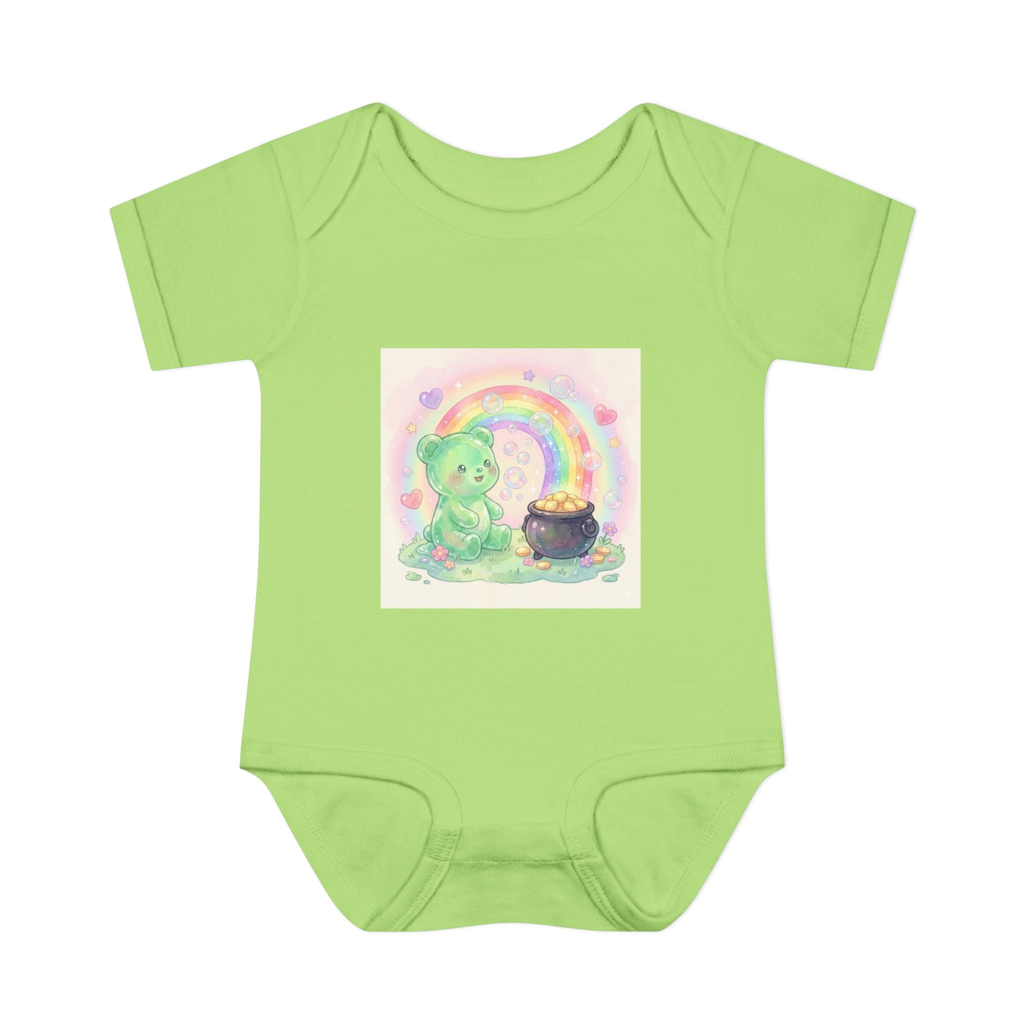 Rainbow Gooey Gummy Bear Found Inner Treasure – Cute St. Patrick’s Day Luck Baby Onesie