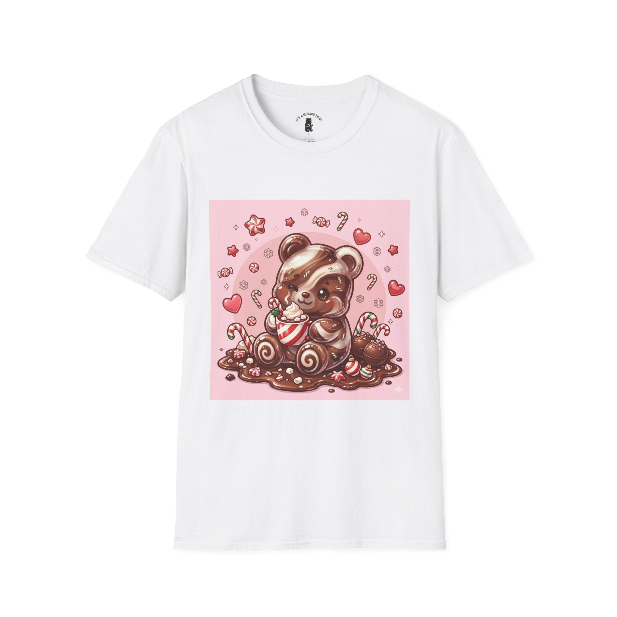 Cute Hot Chocolate and Peppermint stick Gooey Gummy Bear — Kawaii Graphic Tee