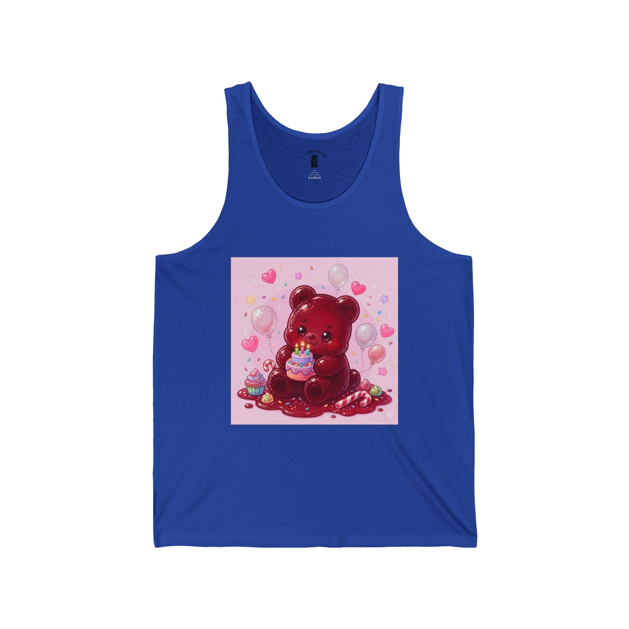 Birthday Cake Surprise! Red Gooey Gummy Bear – Cute Graphic Tank Top