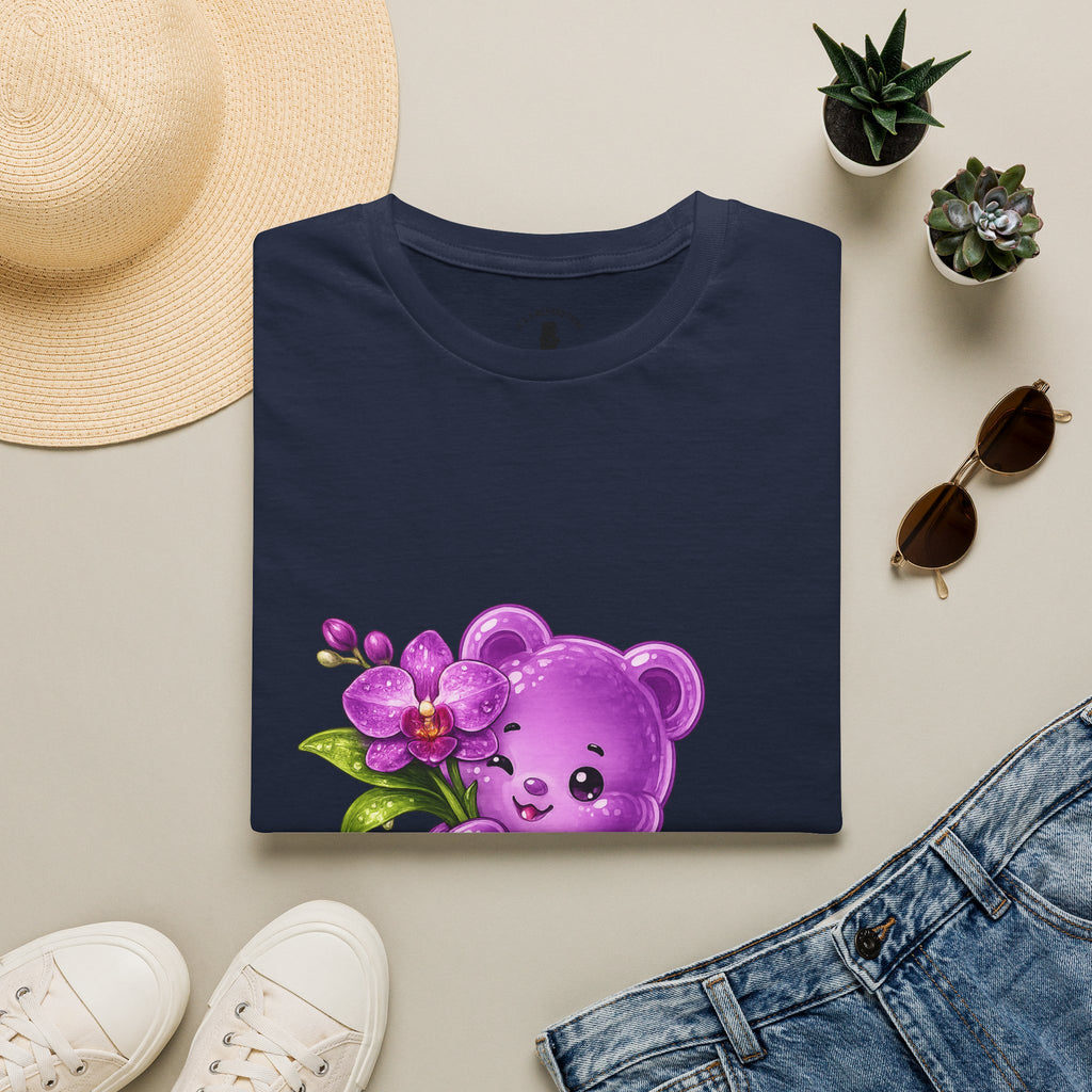 Beautiful Orchid, Purple Oozy Bear Floral Special Gummy Friend- Graphic Shirt