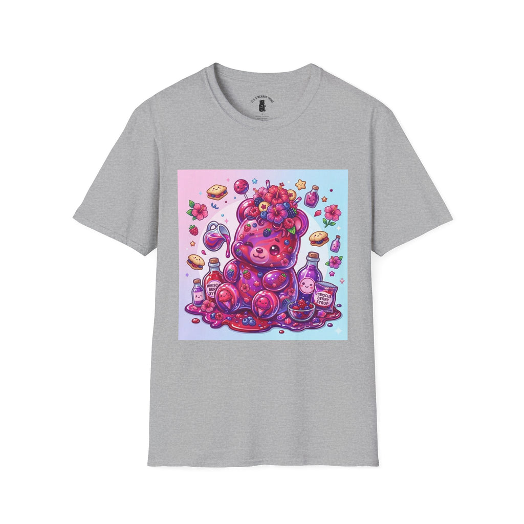 Hibiscus and Mixed Berry Jam, Exotic fruit Flower Gooey Gummy — Kawaii Illustrated T-Shirt