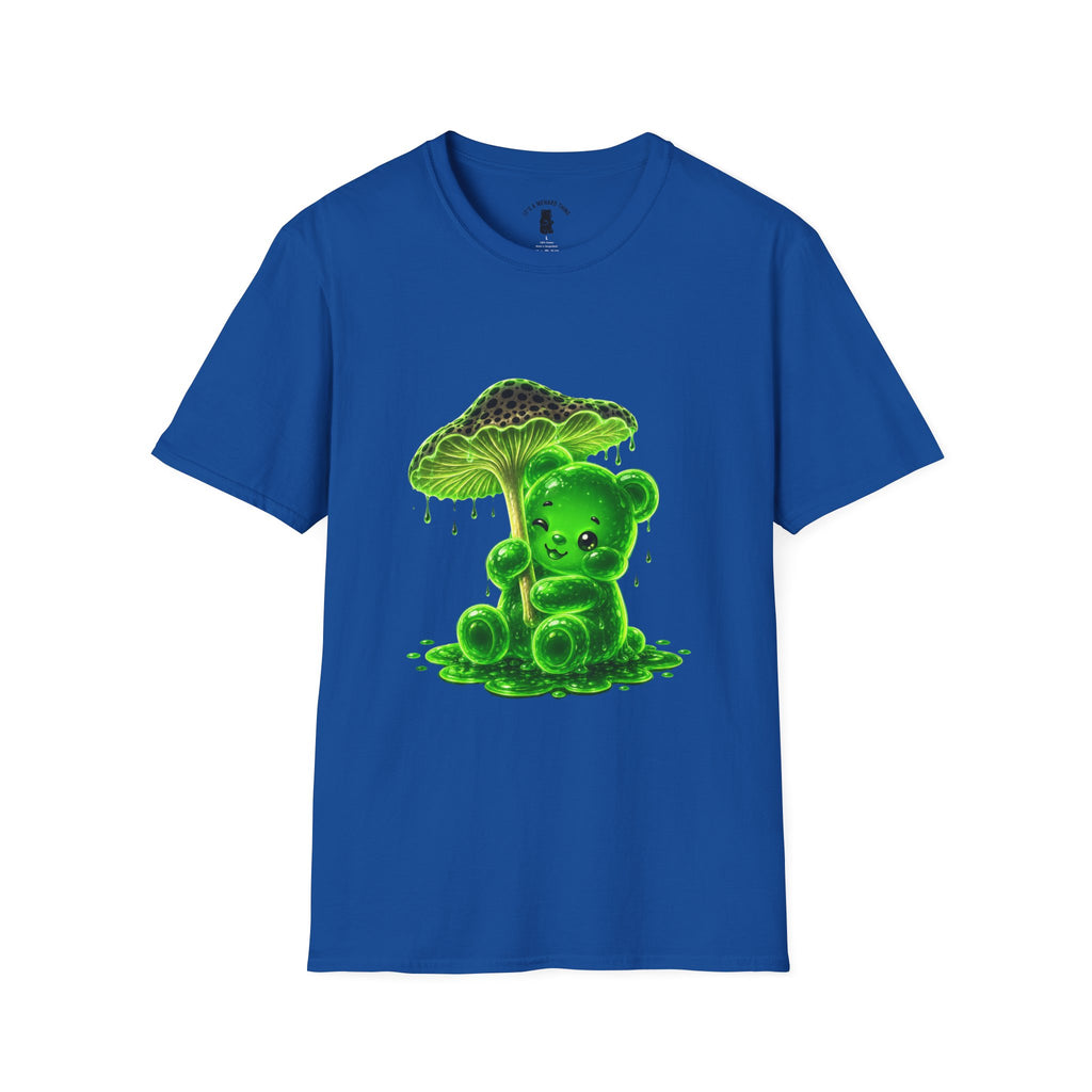 Glowing Green Neon Mushroom Special Addition, Oozy Bear Friend- Graphic Shirt
