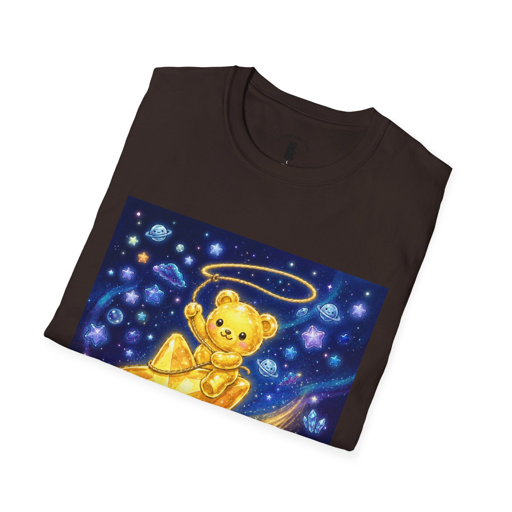 Rodeo Star, Golden Crstyal Gooey Gummy Bear- Kawaii Graphic T-Shirt