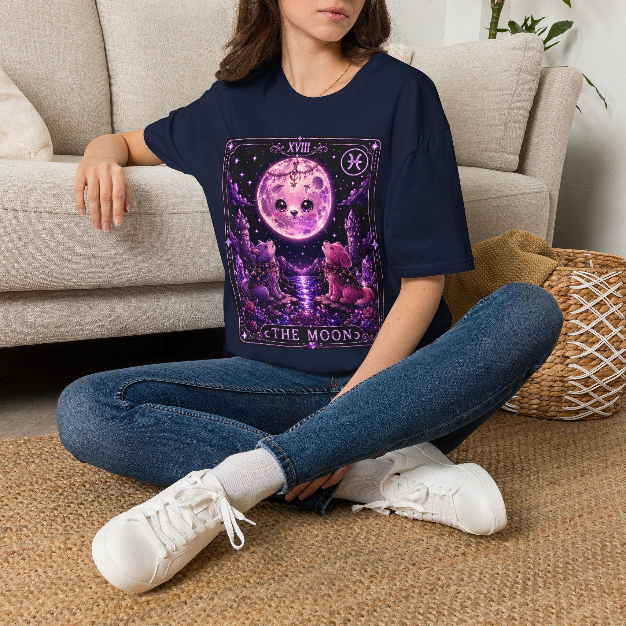 The Moon Tarot Astrological Style Oozy Bear Gummy Friend- Graphic Shirt