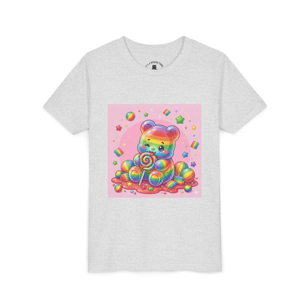 Rainbow Stripe Gooey Gummy Bear Youth T-Shirt