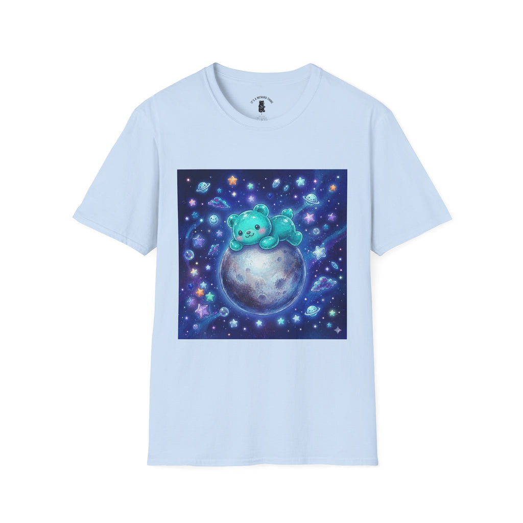 Lets Nap with Pluto, Teal Crystal Blue Gooey Gummy Bear- Kawaii Graphic T-Shirt