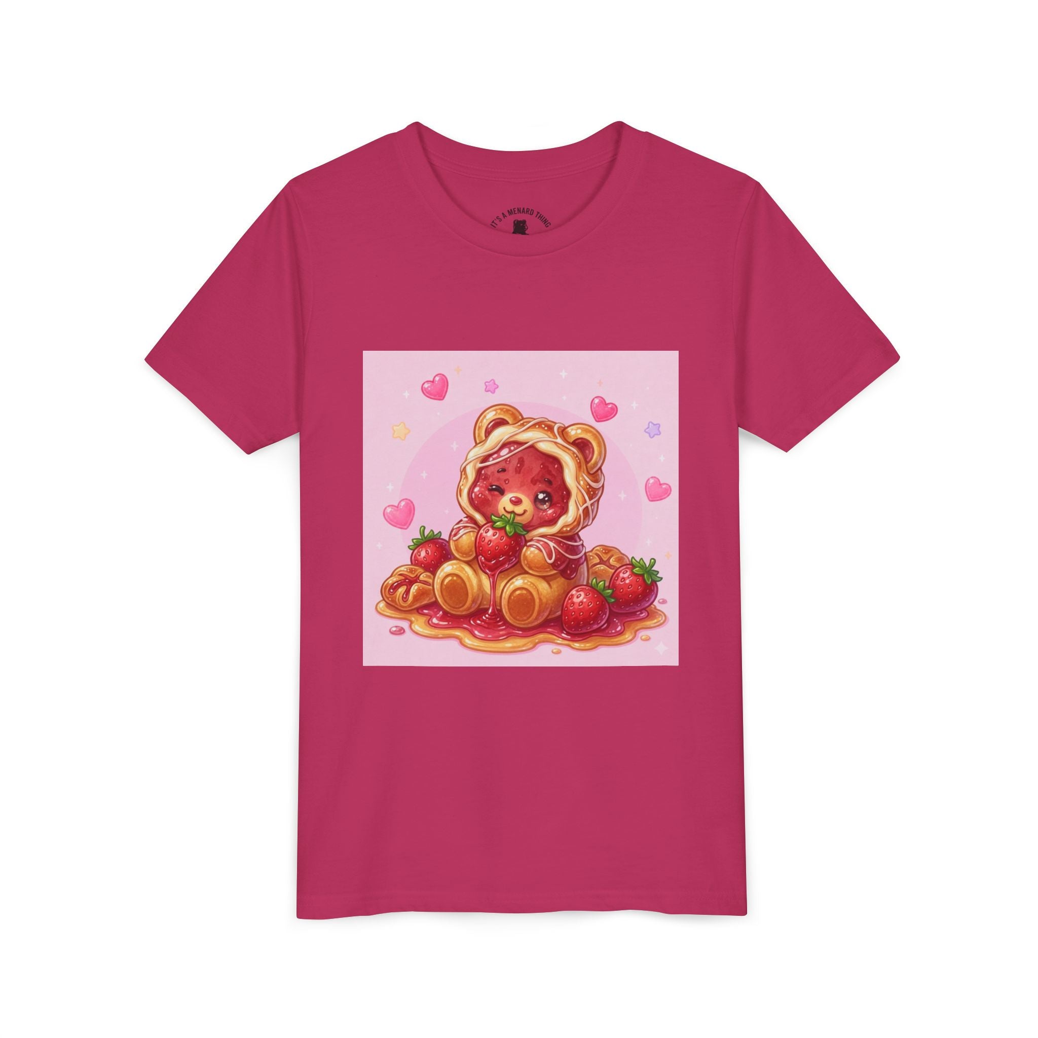 Strawberry Danish Gooey Gummy Bear Graphic Kids T‑Shirt
