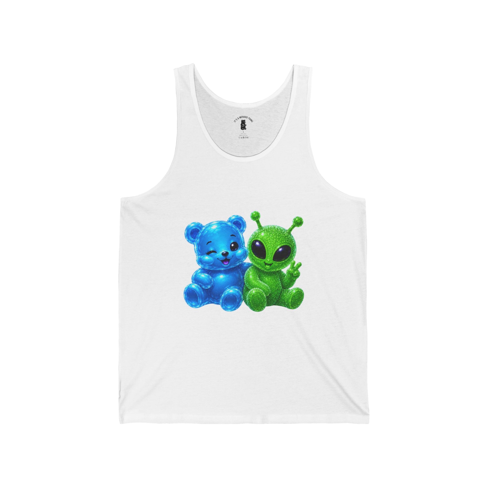 Alien & Blue Oozy Bear Gummy Friend Special Addition- Graphic Tank Top