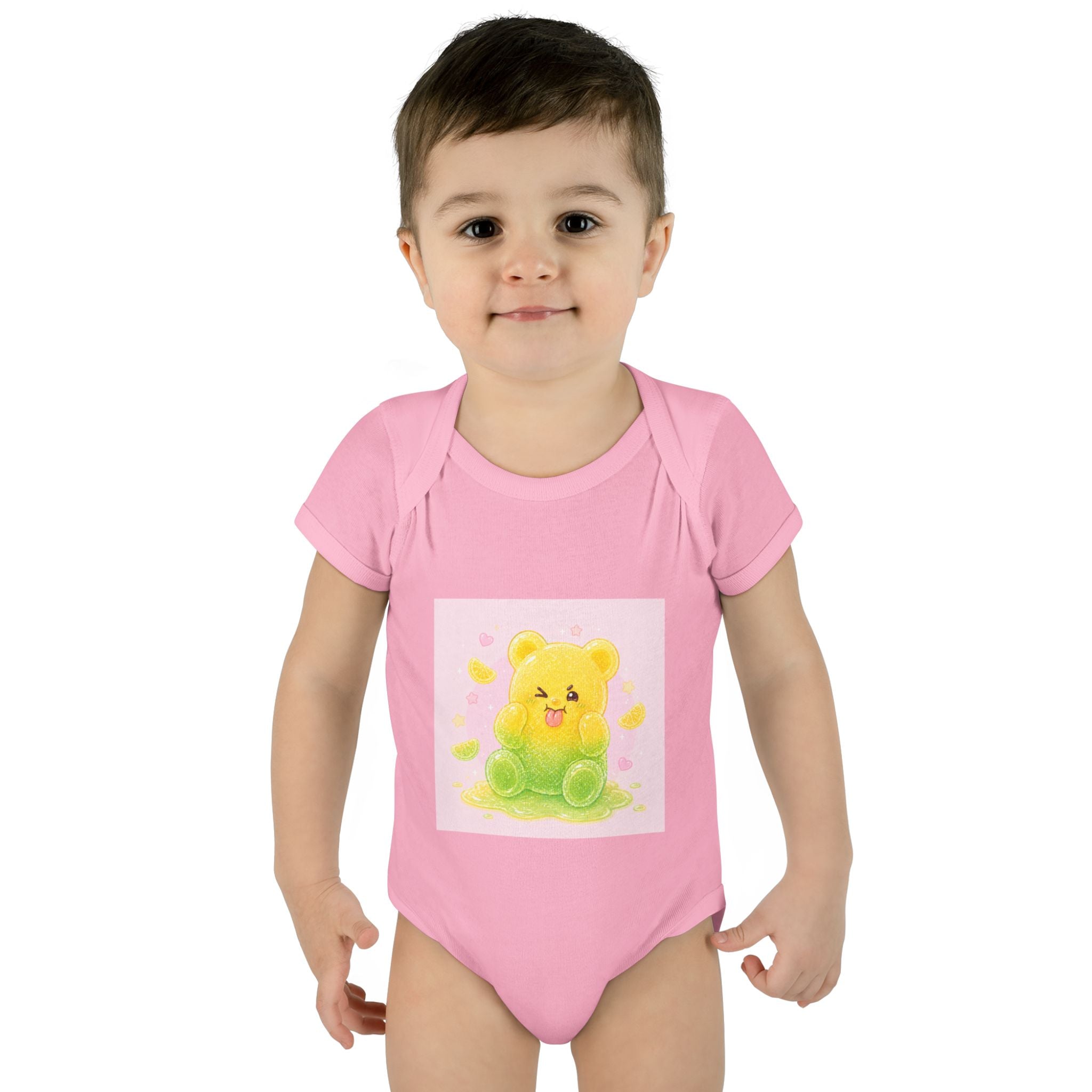 Sour Silly Gummy Gooey Lemon-Lime Bear Illustration Infant Onesie