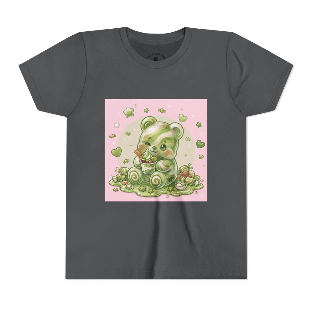 Matcha and Cream Gooey Gummy Bear Graphic Youth T-Shirt