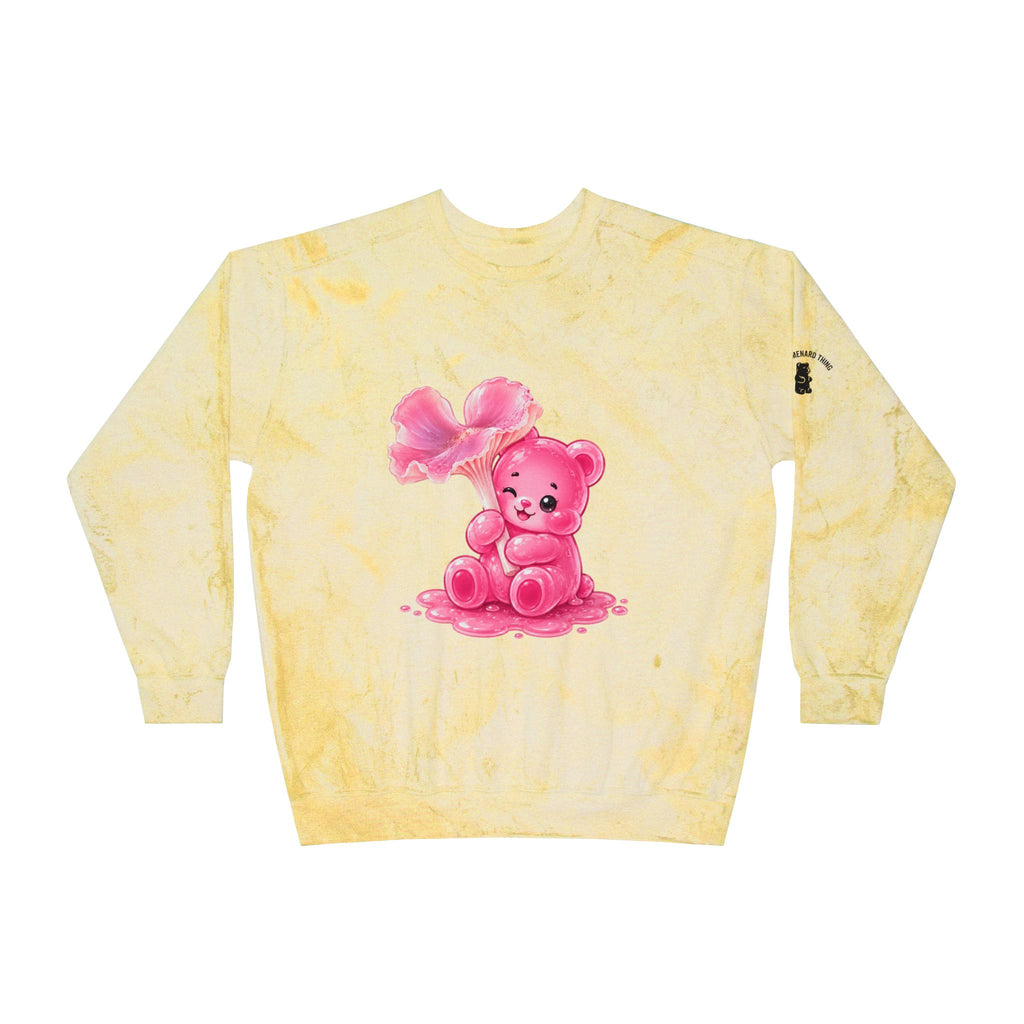 Special Pink Wax Cap Mushroom, Gooey Gummy Bear-Tie-Dye Graphic Sweatshirt