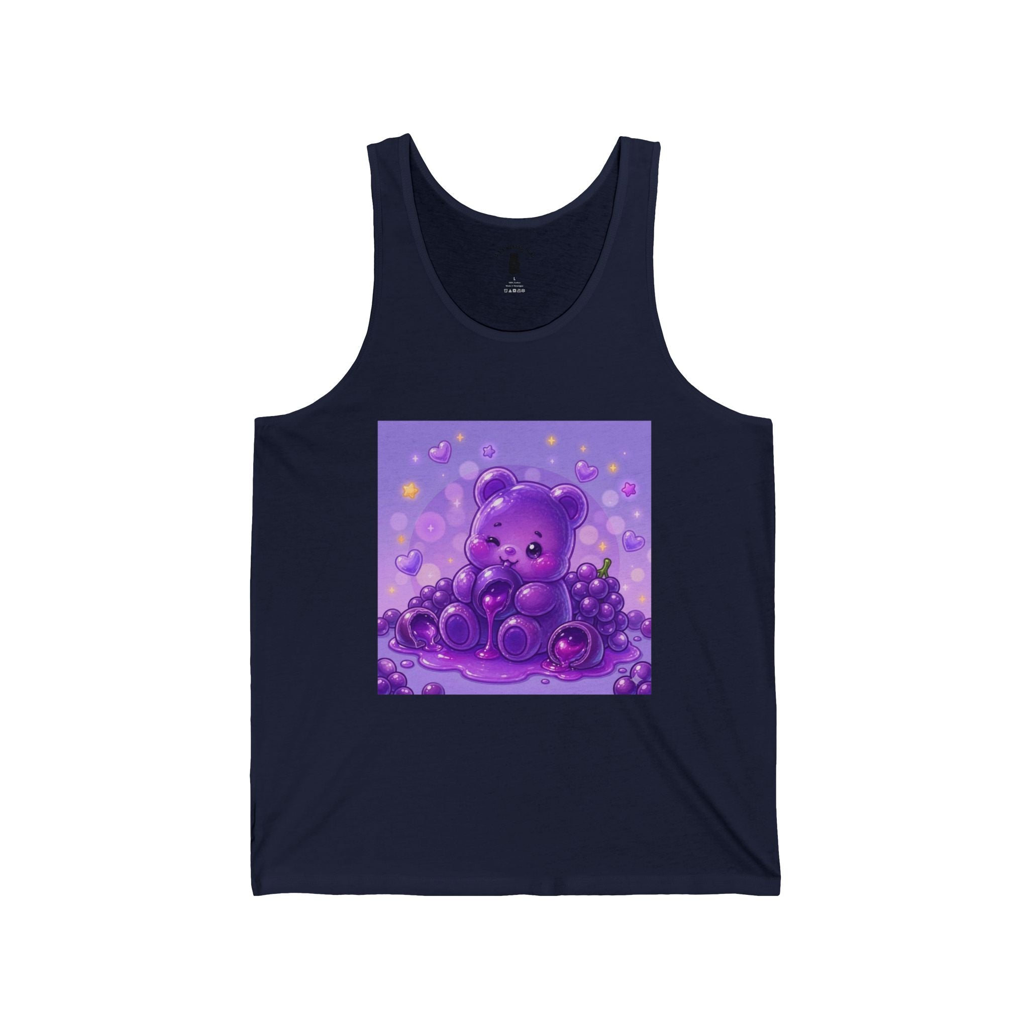 Gooey Grape Purple Gummy Bear -Kawaii Graphic Tank Top
