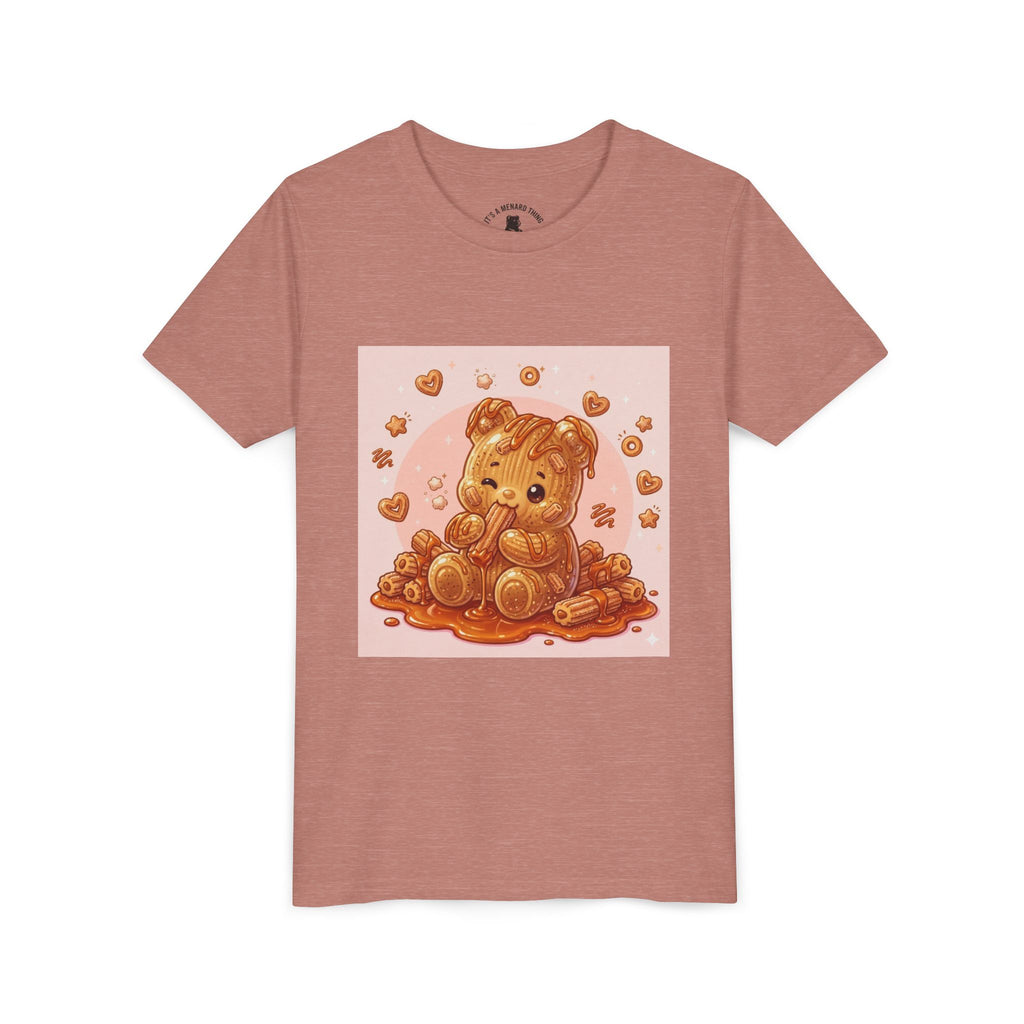 Churro & Dulce de Leche Drizzle Gooey Gummy Bear Graphic Youth T-Shirt