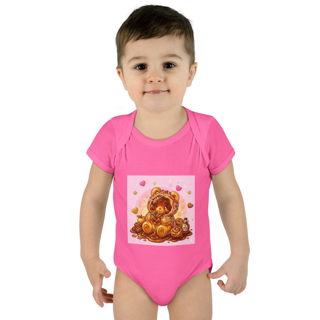 Maple Pecan Danish Gooey Gummy Bear in Puff PJs Baby Onesie