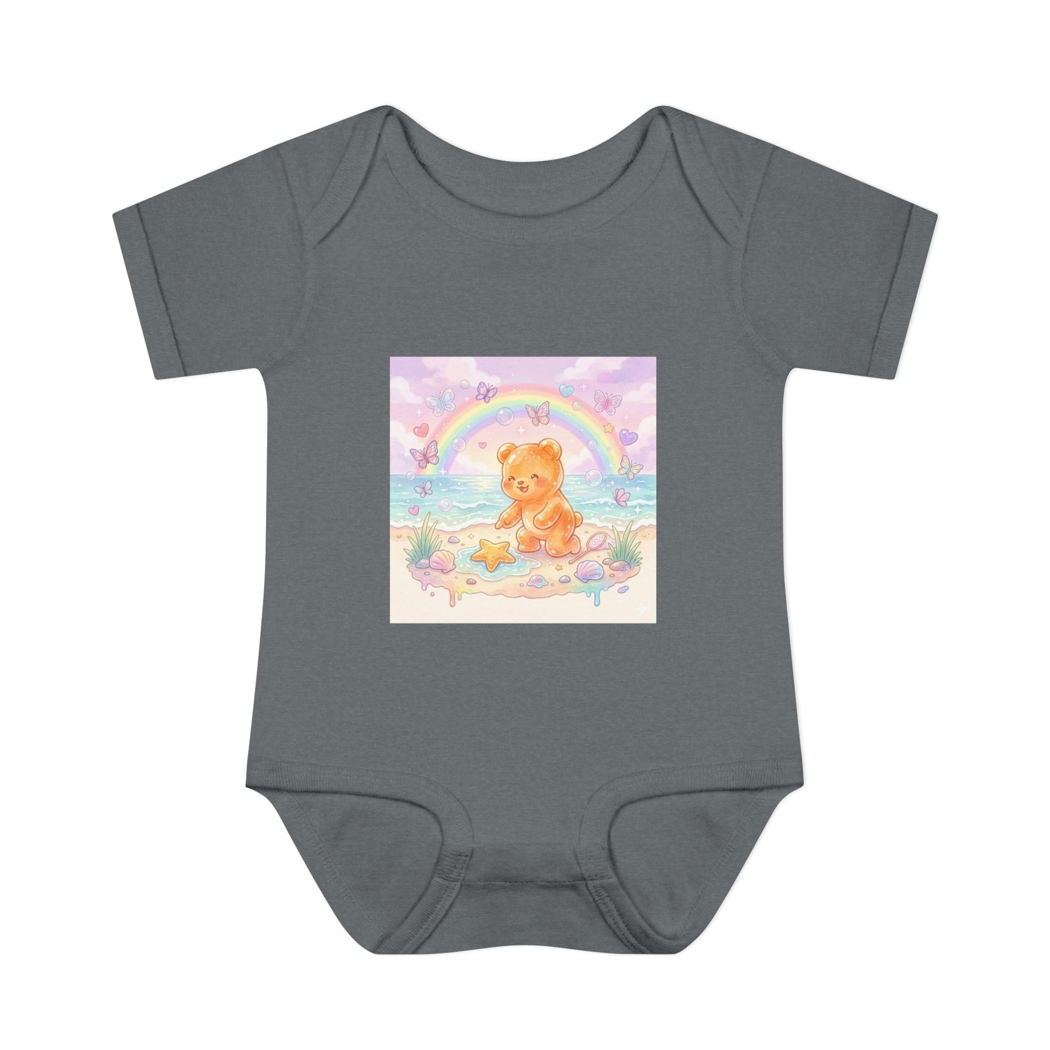 Gooey Gummy Beach Bear Rainbow & Starfish - Bodysuit