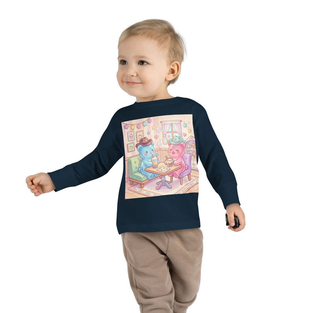 Cowboy Coffee Break, Oozy Bear Duo Friends- Graphic Long Sleeve Shirt