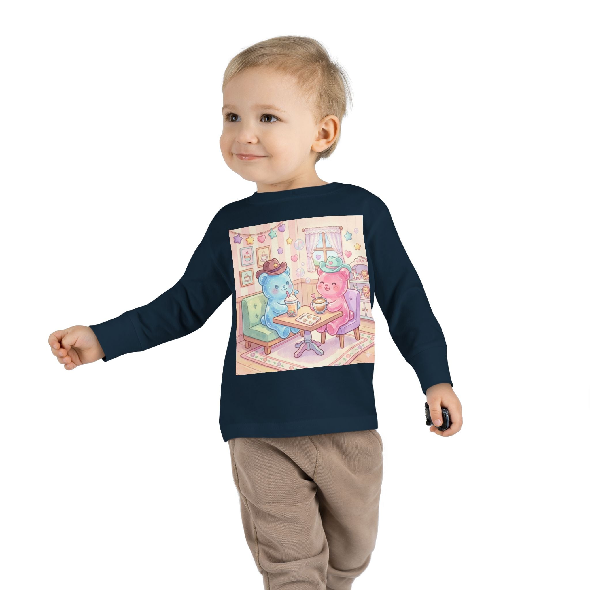 Cowboy Coffee Break, Oozy Bear Duo Friends- Graphic Long Sleeve Shirt