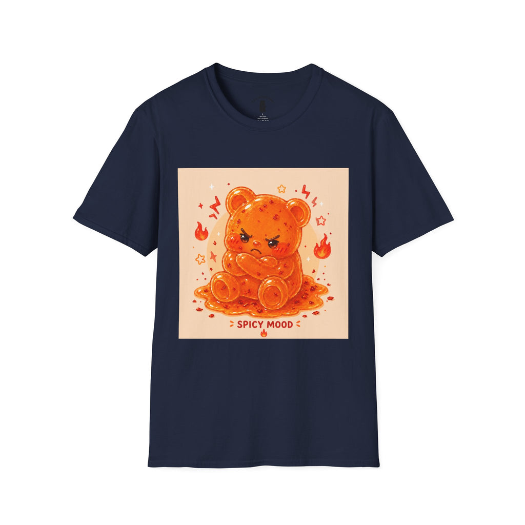 'Spicy Mood' Gooey Gummy Bear T-Shirt —Fiery Kawaii Graphic Tee
