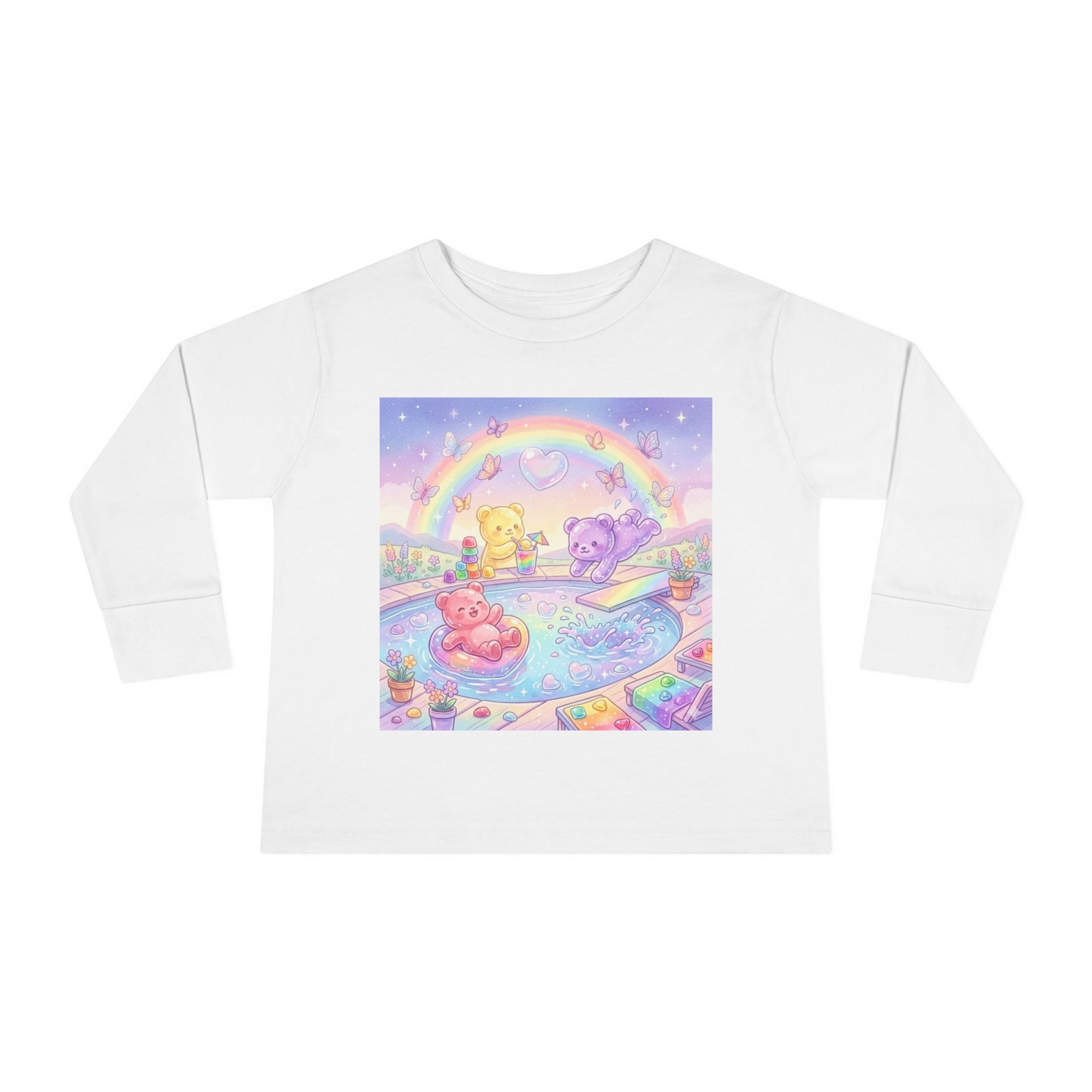 Pool Party, Swim Time Oozy Bear Summer Friends Group- Graphic Long Sleeve Shirt