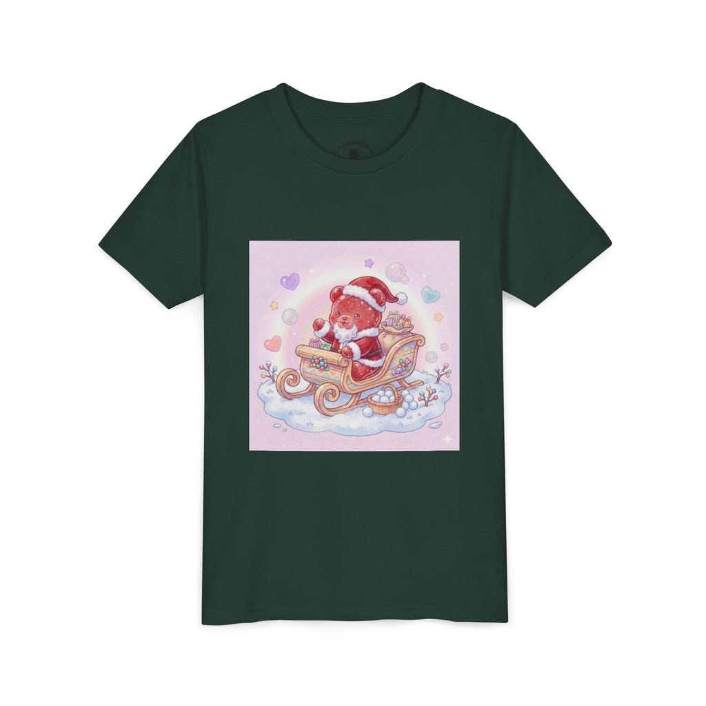 Cute Gooey Gummy Red Santa in Sleigh Holiday Shirt
