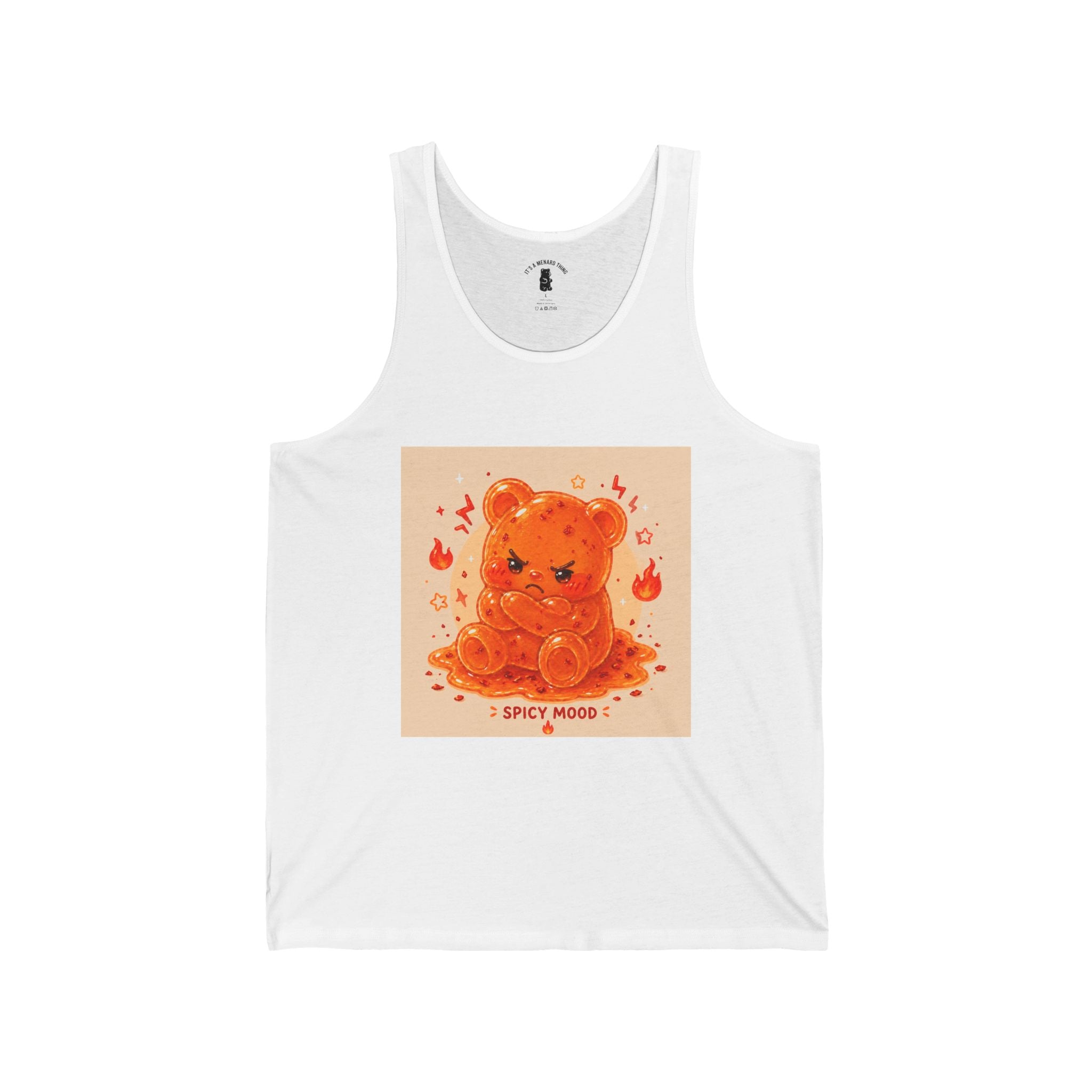 Spicy Mood Orange Pepper flaked Gooey Gummy Bear - Kawaii Graphic Tank Top