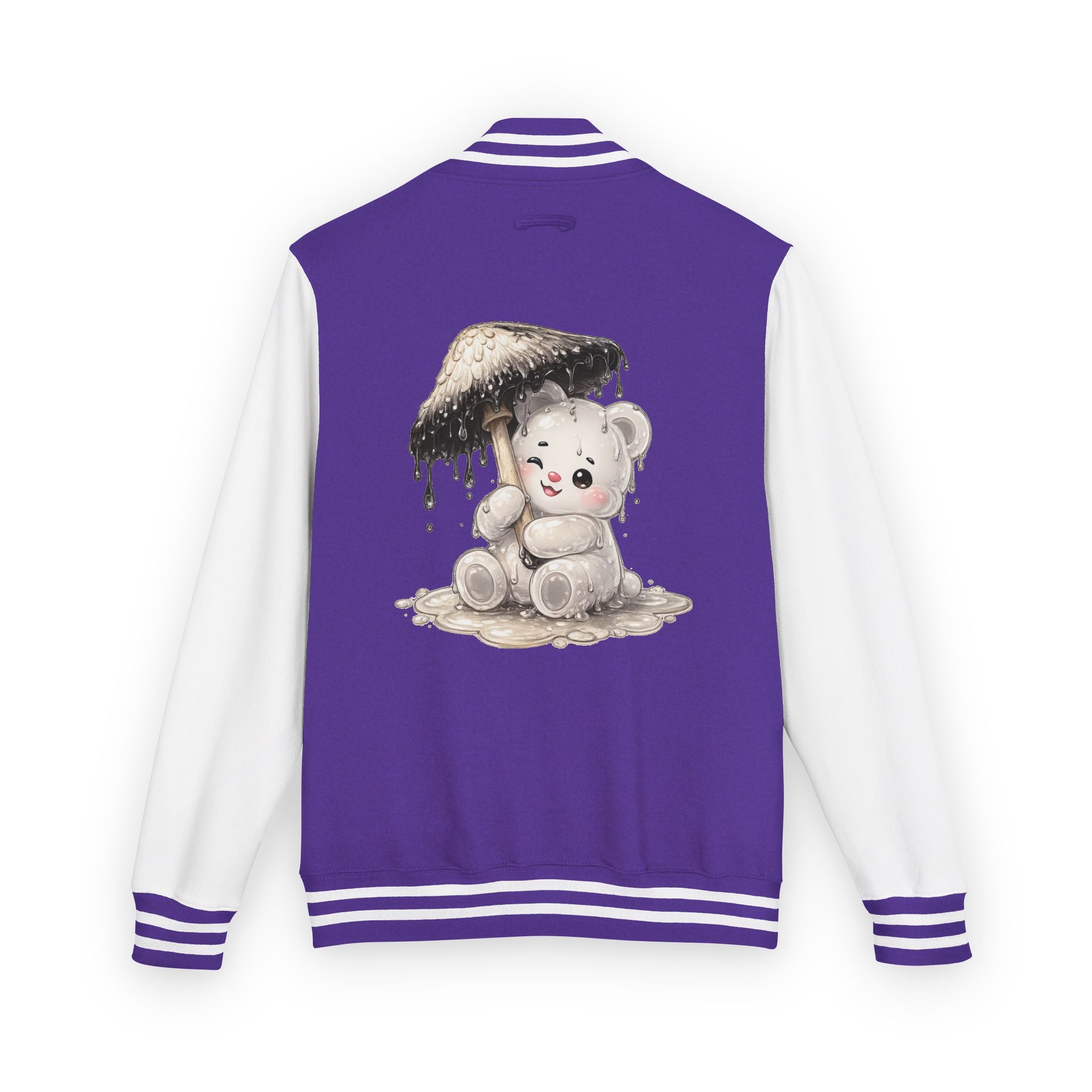 Pretty Ink Cap Mushroom, White Gooey Gummy Bear – Vintage Varsity Jacket