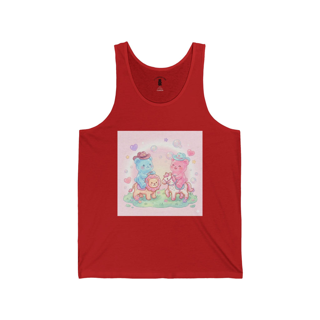 Rodeo Animal Cracker Cowboys, Gooey Gummy Bear Friends — Kawaii Graphic Tank Top