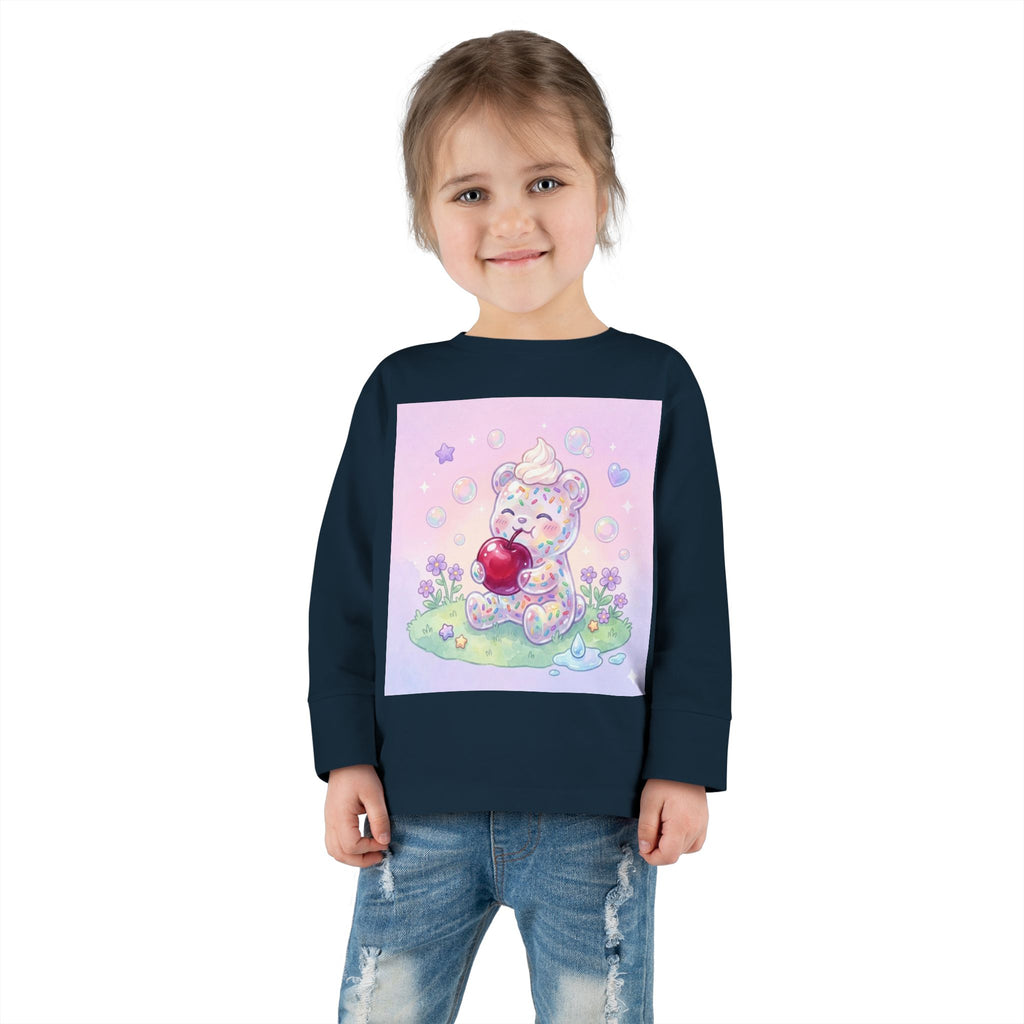 White Birthday Sprinkles with Cherry Snack, Oozy Bear Friend- Graphic Long Sleeve Shirt