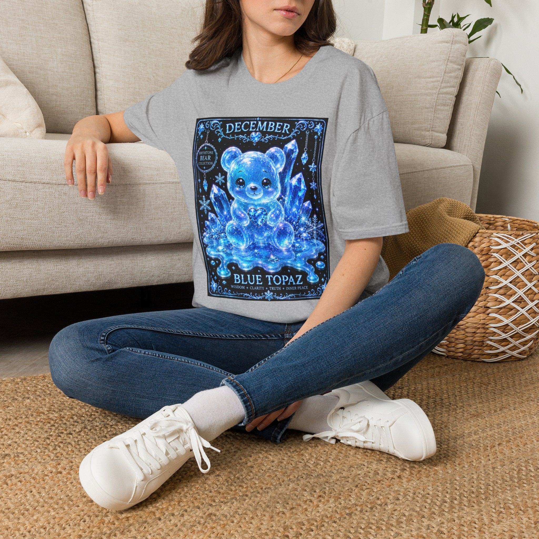 December, Blue Topaz Birthstone Oozy Bear Special Addition- Graphic Shirt