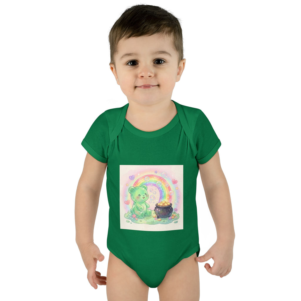 Rainbow Gooey Gummy Bear Found Inner Treasure – Cute St. Patrick’s Day Luck Baby Onesie