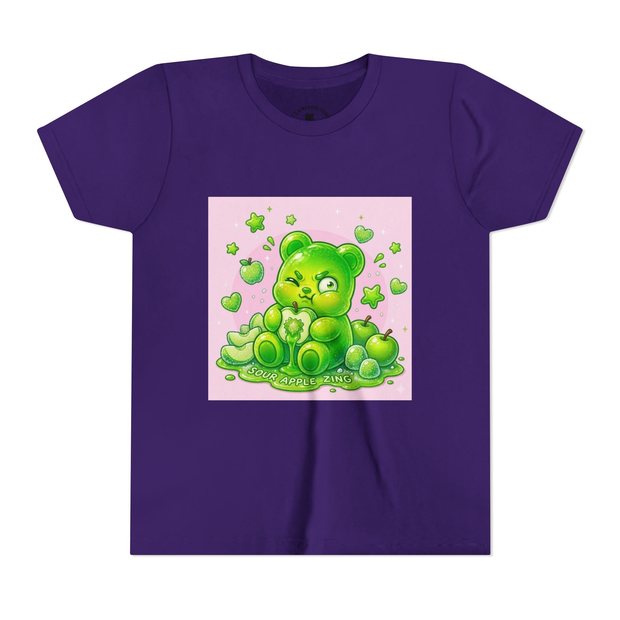 Neon Green Sour Apple Gooey Gummy Bear Graphic Youth Shirt