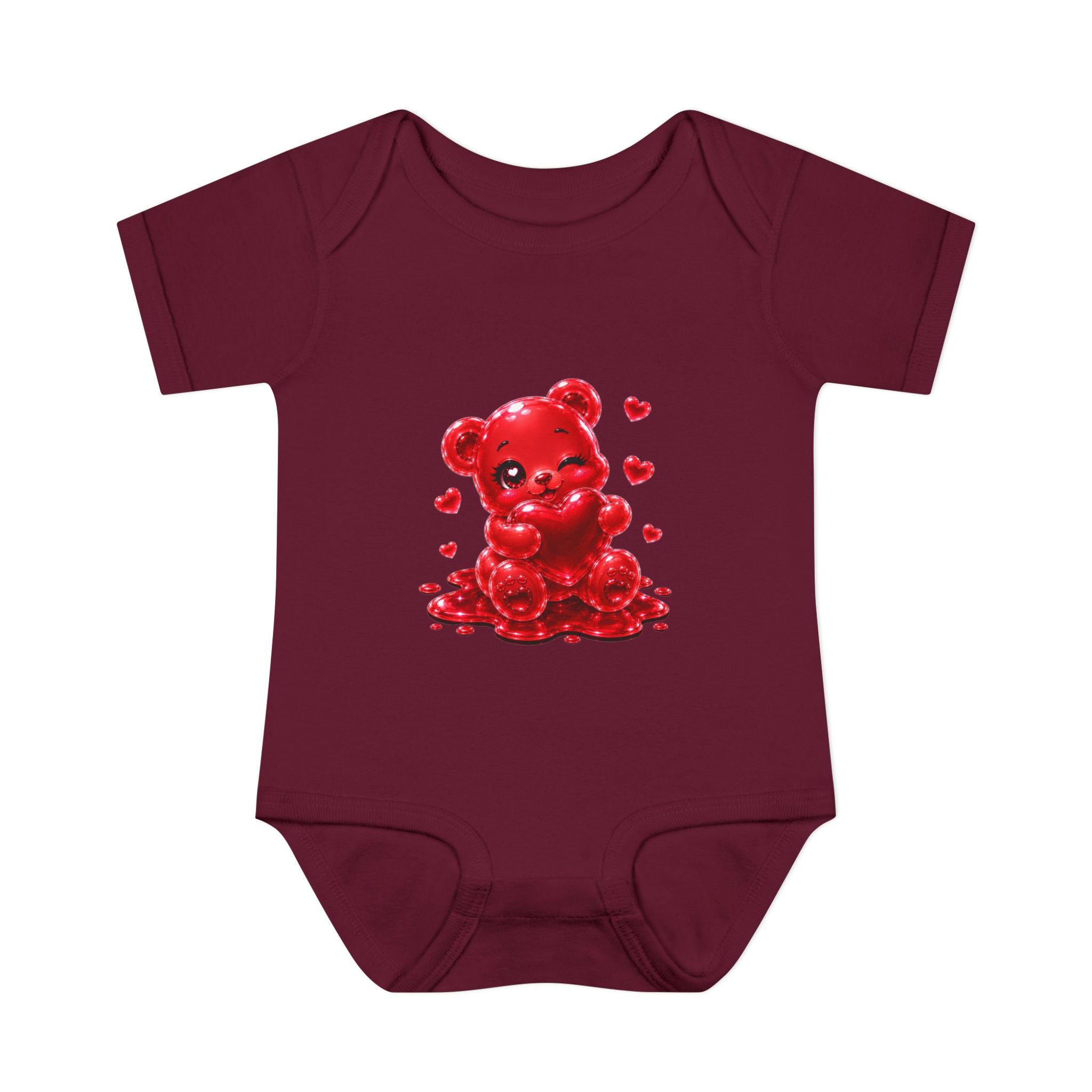 Special Red Heart Oozy Bear Baby Gummy Cutie Addition- Graphic Onesie